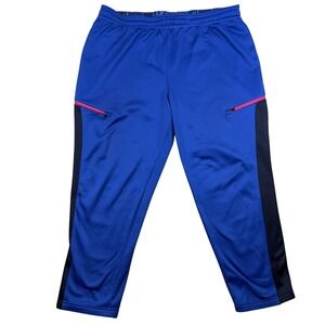 AND1 Pants Mens 44x28 Blue Fleece Track‎ Joggers Zip Pockets 3XL Big & Tall